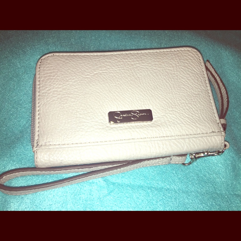 Jessica Simpson Wallet In Gray faux leather